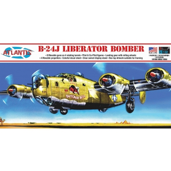 Plastikmodell - ATLANTIS Models 1:92 B-24J Bomber Buffalo Bill mit Drehständer - AMCH218